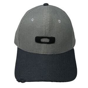 Oakley Baseball Cap Hat Gray Black XL Textured Honeycomb A-Flex Fitted Stretch